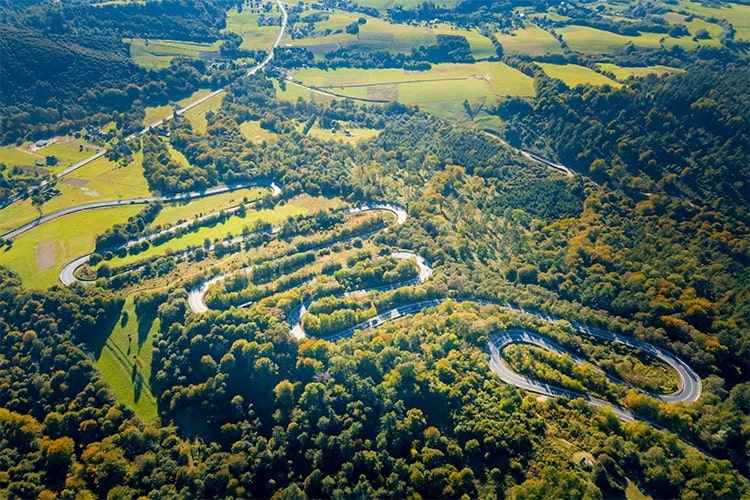 drone shot of europe vally